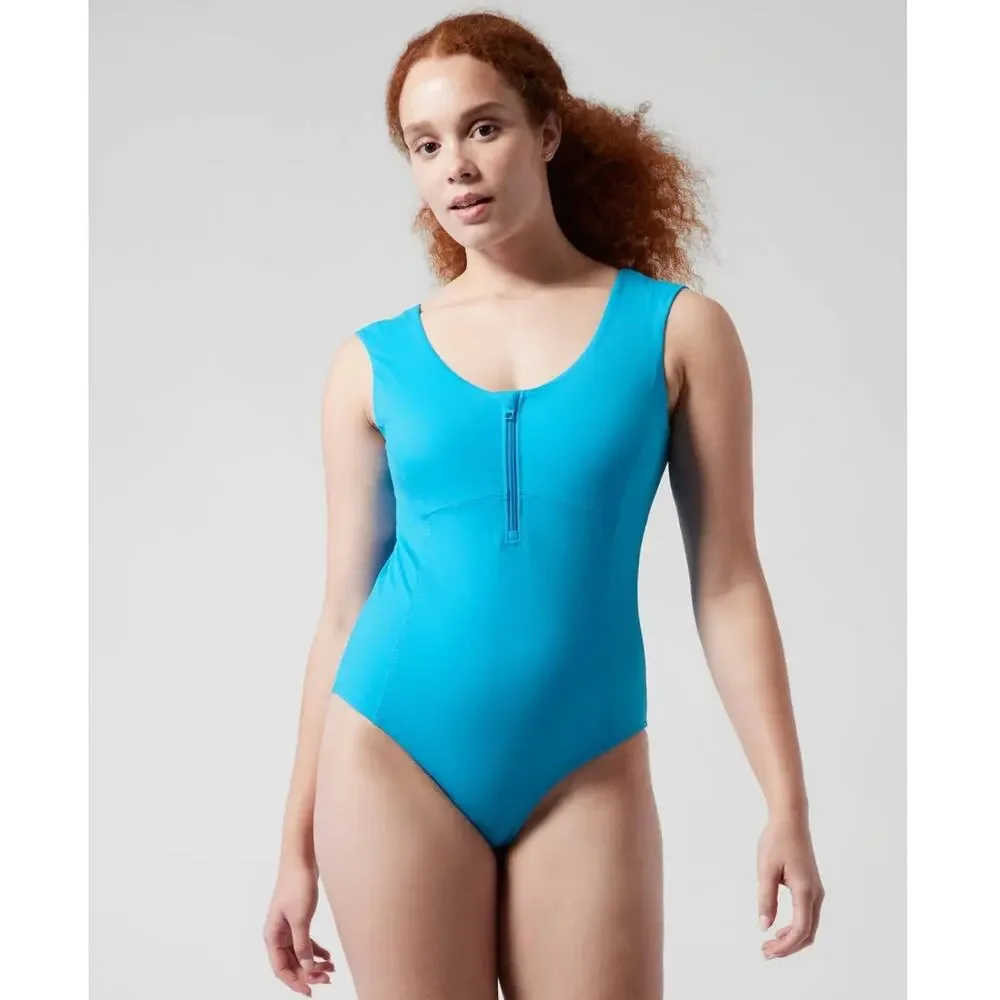 NWT Athleta Deep Sea One Piece Swimsuit - SMALL - santorini blue - SMALL - Picture 2 of 7